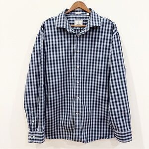 Todd Snyder Mens Long Sleeve Button Up Dress Shirt Cotton 18 34/35 Blue Check